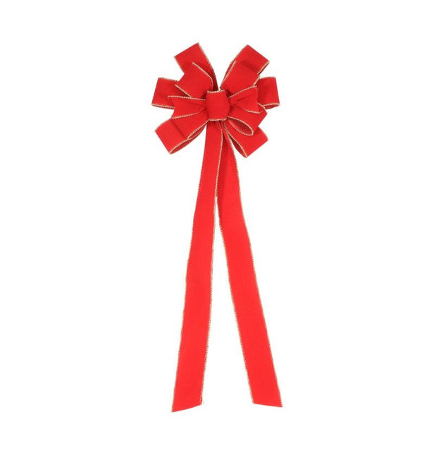 Rood Gouden Strik Velvet 78cm van CHAKS koop je bij Partywinkel