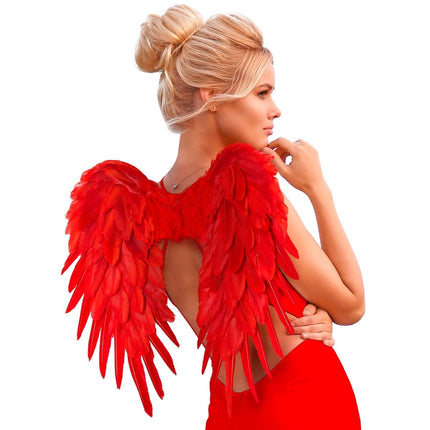 Rood Vleugels Veren 50cm van Widmann koop je bij Partywinkel