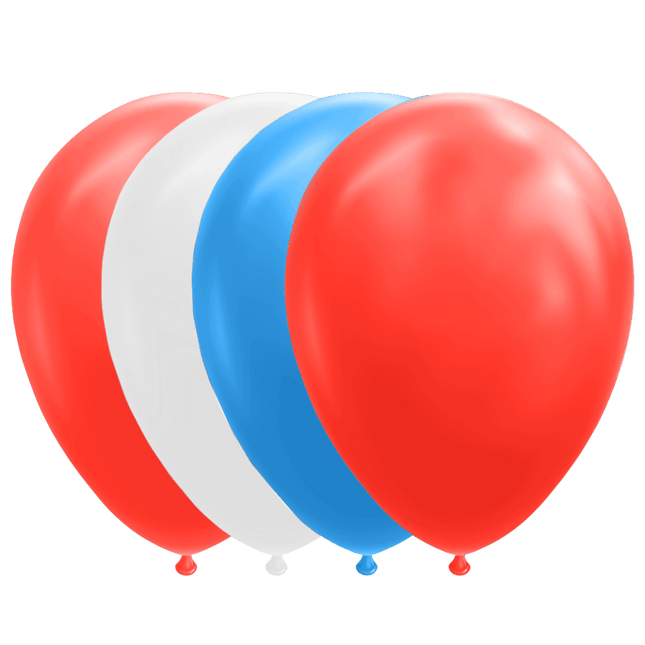 Rood Wit Blauwe Ballonnen 30cm 10st van WeFiesta koop je bij Partywinkel