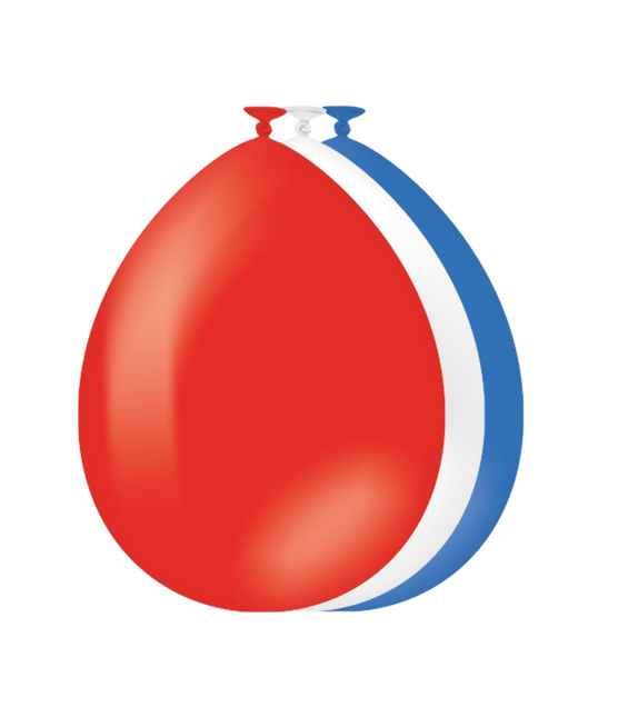 Rood Wit Blauwe Ballonnen 30cm 10st van Paper Dreams koop je bij Partywinkel