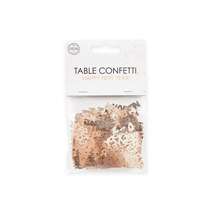 Rose Gouden Happy New Year Tafelconfetti 14g van WeFiesta koop je bij Partywinkel