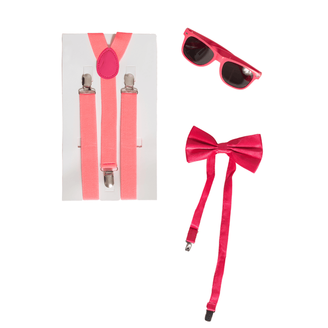 Roze Accessoireset 3 delig van Partychimp koop je bij Partywinkel