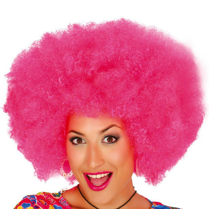 Roze Afropruik van Fiestas Guirca koop je bij Partywinkel