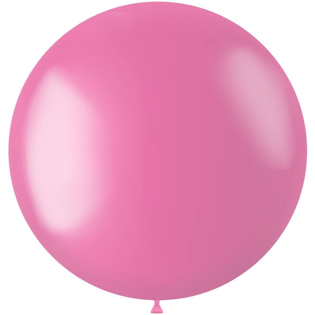Roze Ballon Metallic Bubblegum Pink 80cm van Folat koop je bij Partywinkel