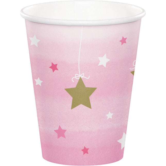Roze Bekers Sterren 256ml 8st van Creative Converting koop je bij Partywinkel