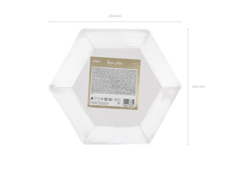 Roze Borden Gouden Bladeren 23cm 6st van Partydeco koop je bij Partywinkel