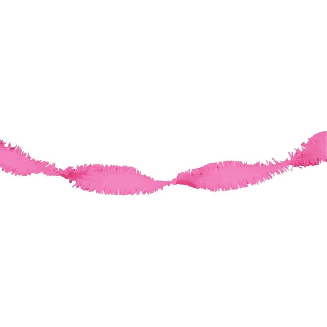 Roze Crepe Papier Slinger - 24 meter van Folat koop je bij Partywinkel