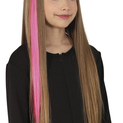 Roze Hair Extension 50cm 3st van Fiestas Guirca koop je bij Partywinkel
