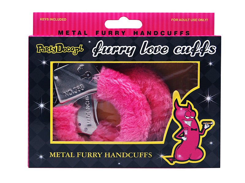 Roze Handboeien Pluche van Partydeco koop je bij Partywinkel