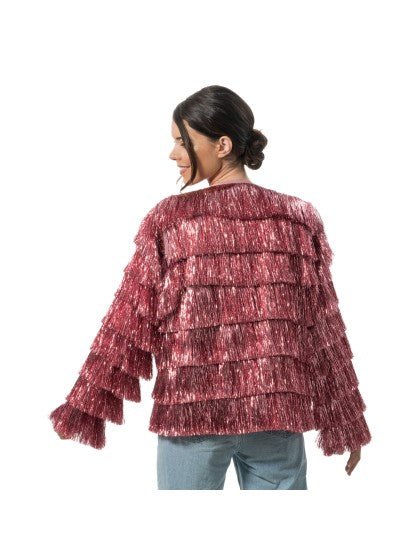 Roze Lametta Jasje Met Franjes Dames van CHAKS koop je bij Partywinkel
