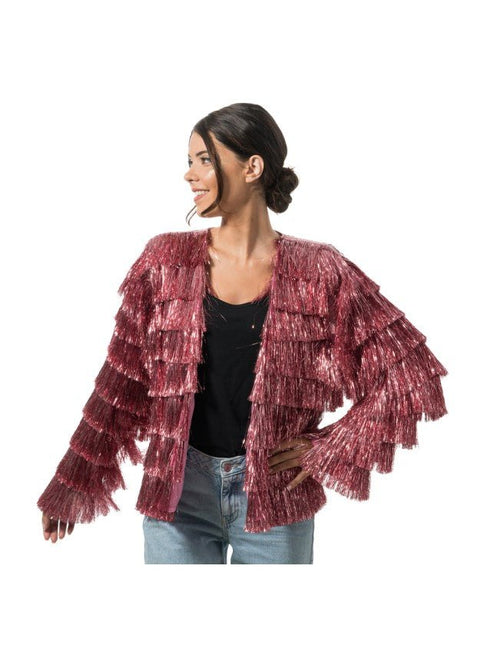 Roze Lametta Jasje Met Franjes Dames van CHAKS koop je bij Partywinkel