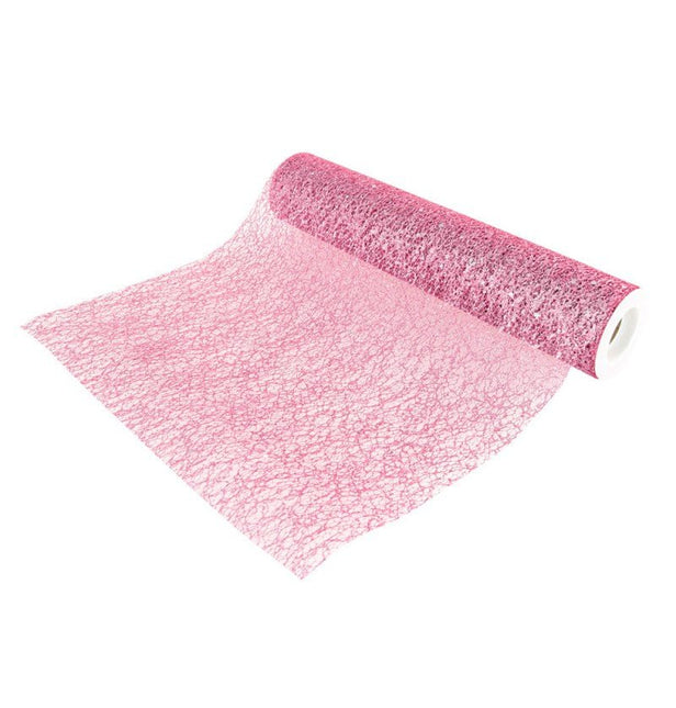 Roze Tafelloper Glitter 5m van CHAKS koop je bij Partywinkel