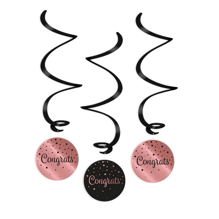 Roze Zwarte Hangdecoratie Congrats 17cm van Paper Dreams koop je bij Partywinkel