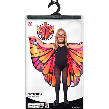 Roze/Oker Vlindervleugels En Oogmasker Kind van Widmann koop je bij Partywinkel