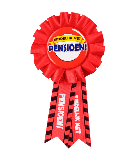 Rozet Eindelijk met Pensioen van Paper Dreams koop je bij Partywinkel