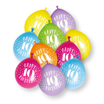 10kpl Hyvää 10-vuotissyntymäpäivää 23cm lateksi ilmapallot