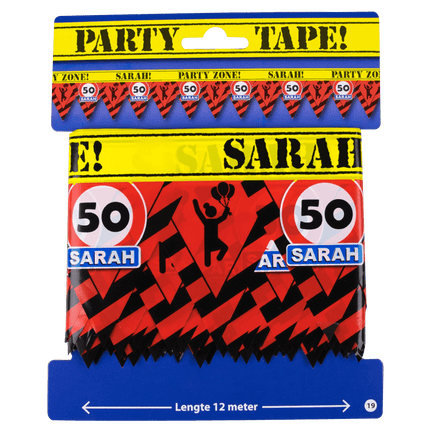 Sarah Afzetlint 50 jaar Verkeersbord 12m van Paper Dreams koop je bij Partywinkel