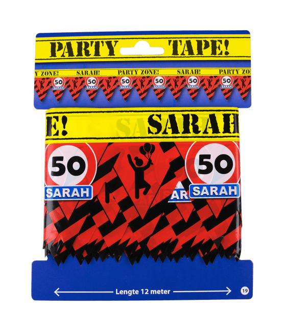 Sarah Afzetlint 50 jaar Verkeersbord 12m van Paper Dreams koop je bij Partywinkel