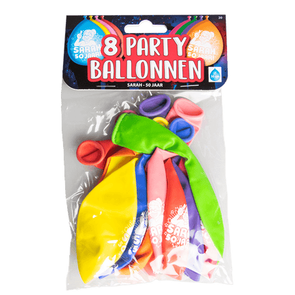 Sarah Ballonnen 50 Jaar 30cm 8st van Paper Dreams koop je bij Partywinkel