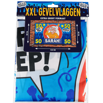 Sarah Gevelvlag 50 Jaar Hoera 1,5m van Paper Dreams koop je bij Partywinkel