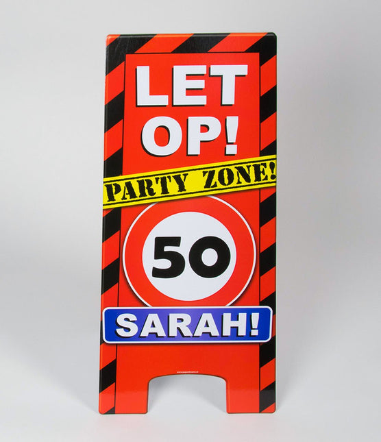 Sarah Warning Sign 50 Jaar 62,5cm van Paper Dreams koop je bij Partywinkel