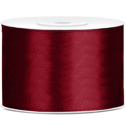 Satijn Lint Bordeaux Rood 50mm 25m van Partydeco koop je bij Partywinkel