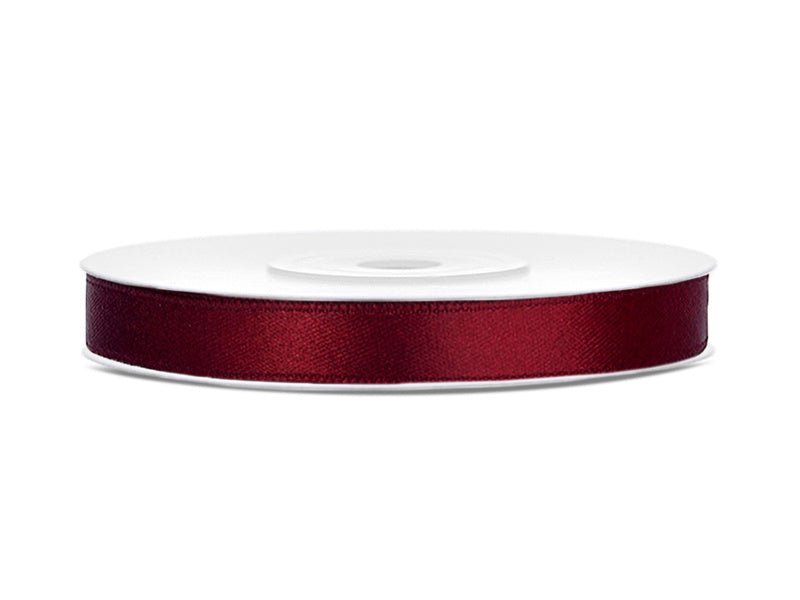 Satijn Lint Bordeaux Rood 6mm 25m van Partydeco koop je bij Partywinkel