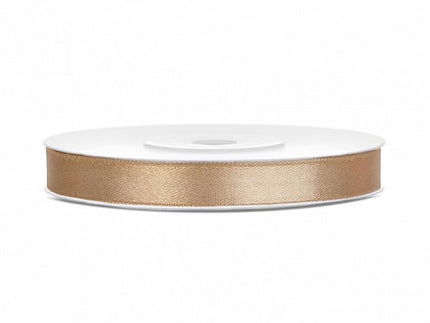 Satijn Lint Goud 6mm 25m van Partydeco koop je bij Partywinkel