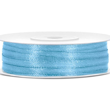 Satijn Lint Lichtblauw 3mm 50m van Partydeco koop je bij Partywinkel