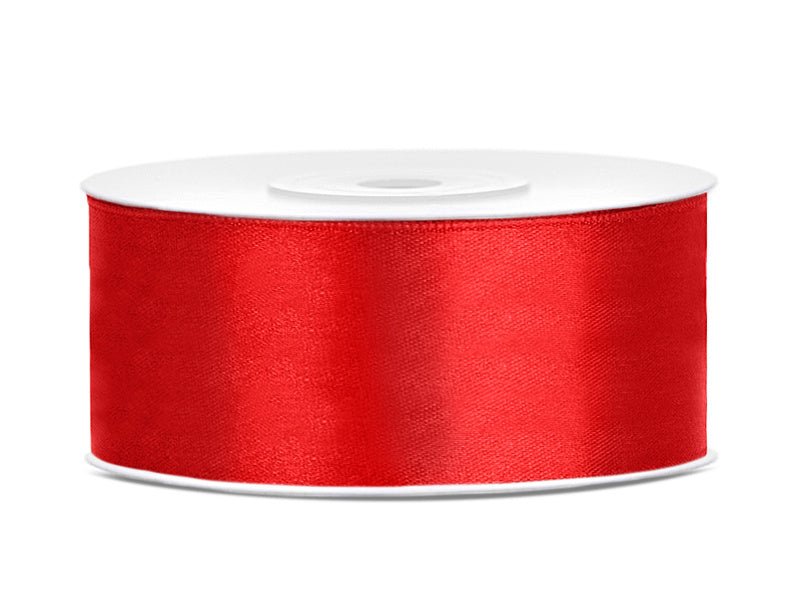 Satijn Lint Rood 25mm 25m van Partydeco koop je bij Partywinkel