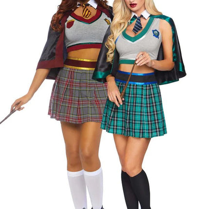 Schoolmeisje Kostuum Grijs Rood Dames Leg Avenue van Leg Avenue koop je bij Partywinkel