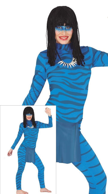 Second Skin Strepen Dames Blauw van Fiestas Guirca koop je bij Partywinkel