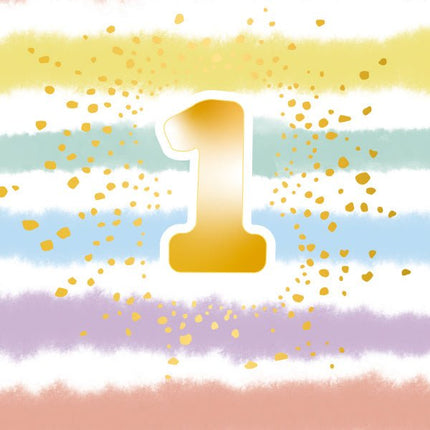 Servetten 1E Verjaardag 33cm 16st van Riethmueller koop je bij Partywinkel