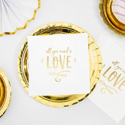 Servetten All You Need Is Love 33cm 20st van Partydeco koop je bij Partywinkel