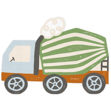 Servetten Betonmixer 13cm 20st van Partydeco koop je bij Partywinkel