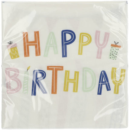 Servetten Happy Birthday 33cm 20st van Folat koop je bij Partywinkel