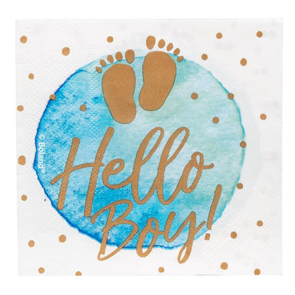 Servetten Hello Boy Papier 33cm van Boland koop je bij Partywinkel