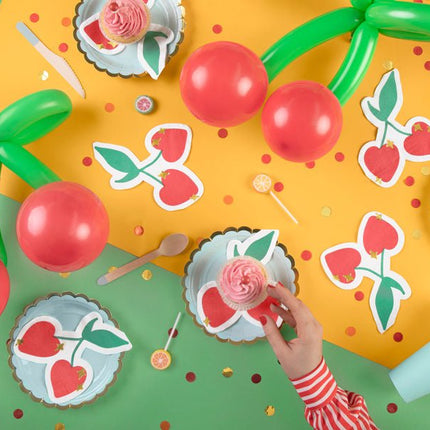 Servetten Kersen 16cm 20st van Partydeco koop je bij Partywinkel