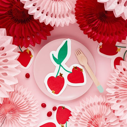 Servetten Kersen 16cm 20st van Partydeco koop je bij Partywinkel
