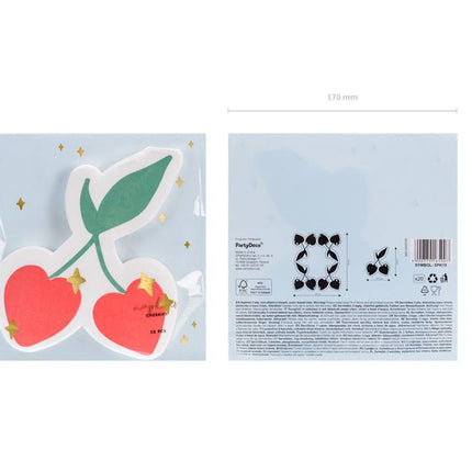 Servetten Kersen 16cm 20st van Partydeco koop je bij Partywinkel