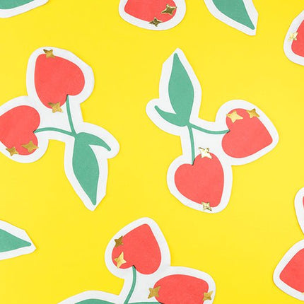 Servetten Kersen 16cm 20st van Partydeco koop je bij Partywinkel