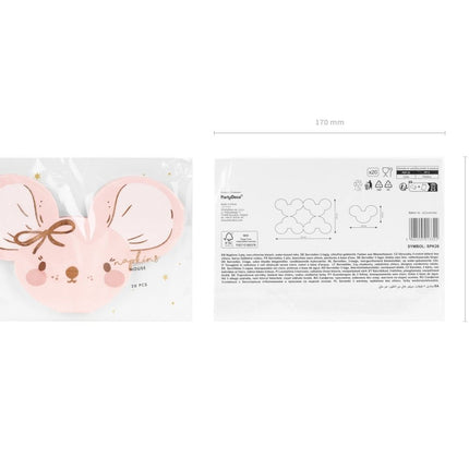Servetten Muis 16cm 20st van Partydeco koop je bij Partywinkel