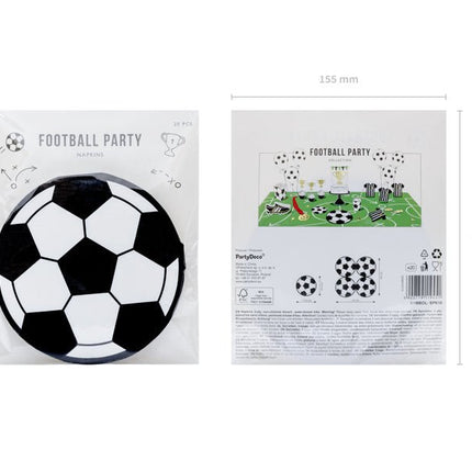 Servetten Voetbal 13,5cm 20st van Partydeco koop je bij Partywinkel