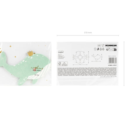 Servetten Walvis 16cm 20st van Partydeco koop je bij Partywinkel