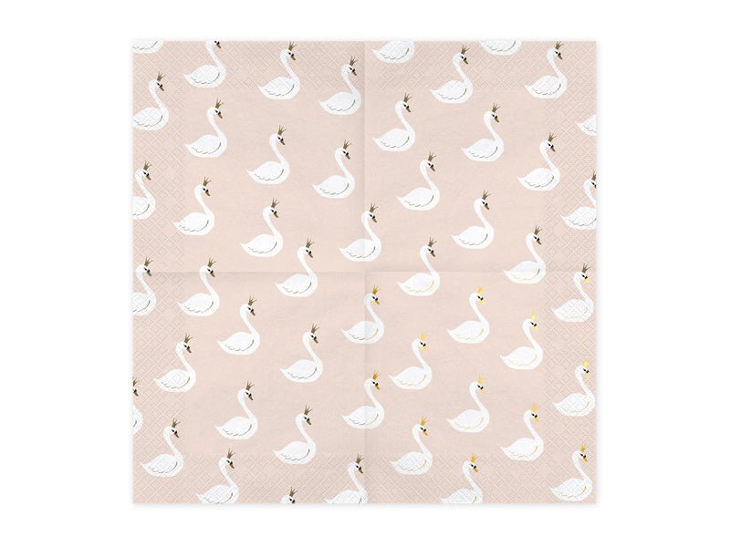 Servetten Zwaan 33cm 20st van Partydeco koop je bij Partywinkel