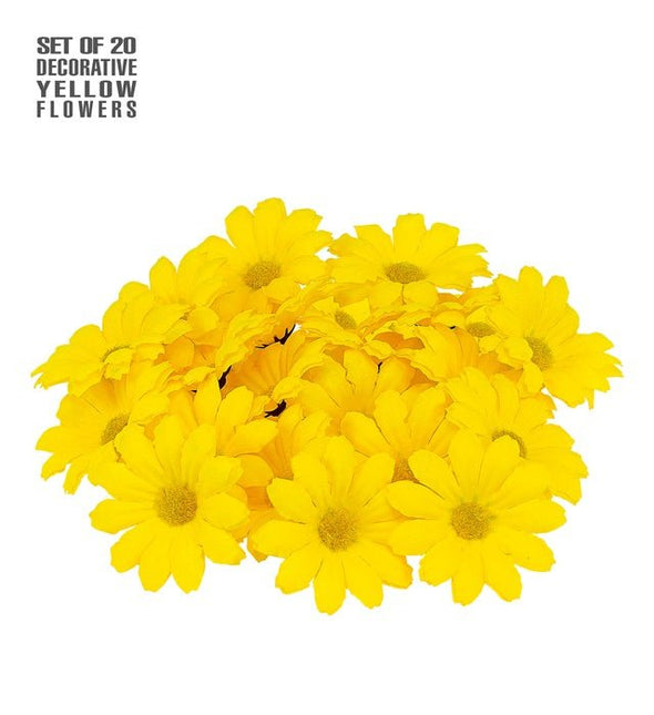 Set Van 20 Decoratieve Gele Bloemen van Widmann koop je bij Partywinkel