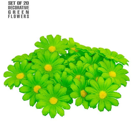 Set Van 20 Decoratieve Groene Bloemen van Widmann koop je bij Partywinkel