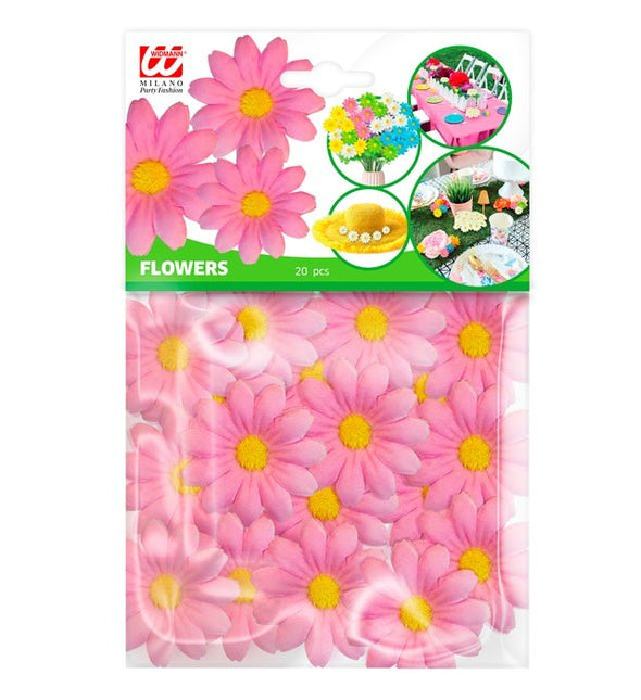 Set Van 20 Decoratieve Roze Bloemen van Widmann koop je bij Partywinkel