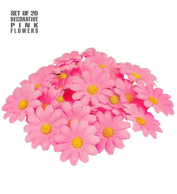 Set Van 20 Decoratieve Roze Bloemen van Widmann koop je bij Partywinkel