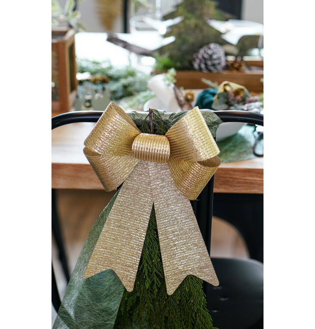 Kultainen rusetti Glitter Stripes 38cm